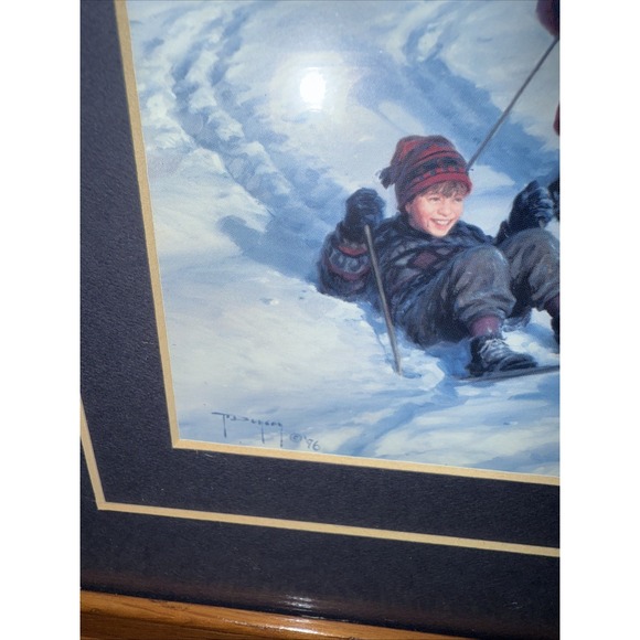 R.J. Duncan "Winter Friends"‎ & "Ski Lessons" – Framed Print Set (1996) 18"x14" - Picture 5 of 7